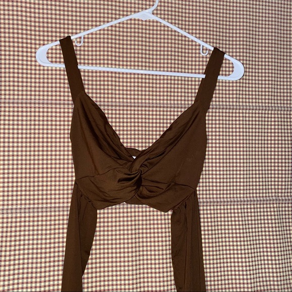 Brown Rock Rags worn once tank Tie waist crop top. Size Small. Vacation Beach S - Picture 3 of 6